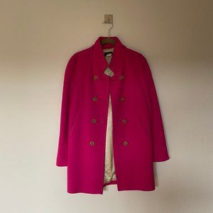 jcrew pink double-breasted wool coat